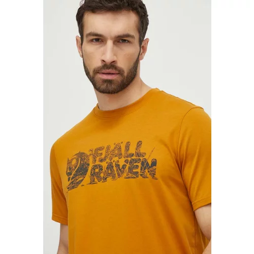 Fjallraven Majica kratkih rukava Lush Logo T-shirt za muškarce, boja: žuta, s tiskom, F12600219