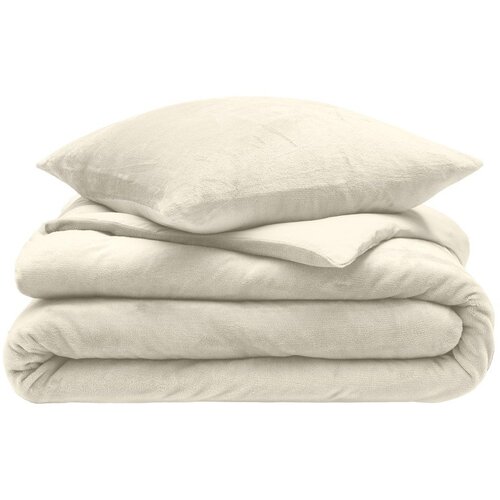 Douceur d int&amp;eacute;rieur Krem 3-dijelna posteljina za bračni krevet/za produženi krevet od mikroflanela 240x220 cm Flanou &amp;ndash; Slike