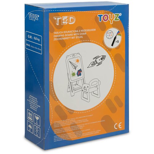 Toyz izobraževalno risalna tabla s stolom ted siva Slike