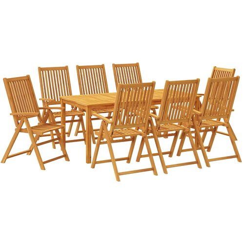  9-dijelni vrtni blagovaonski set 180x90x75 cm od masivnog bagremovog drva Slike