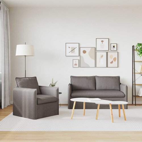  Set sofe 2 pcs Sivosmeđa 156 x 82 x 85 cm Tkanina Slike