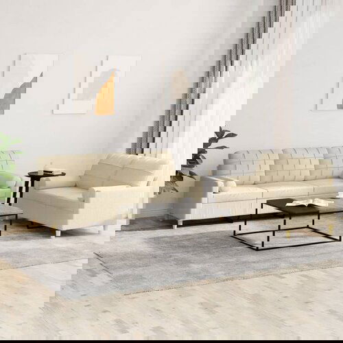 vidaXL 2-dijelni set sofa s jastucima krem od tkanine Cijene