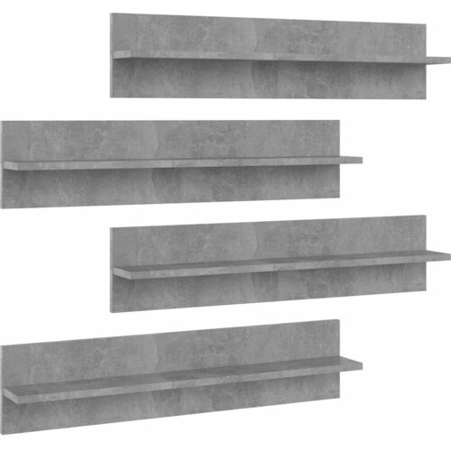  Zidne police 4 kom siva boja betona 80x11,5x18 cm od iverice Slike