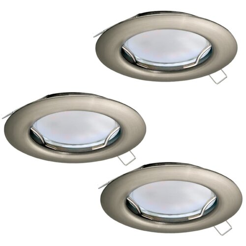 Eglo set ugradbenih LED svjetiljki (9 W, Mat nikal, 3 Kom., Topla bijela, IP20) Slike