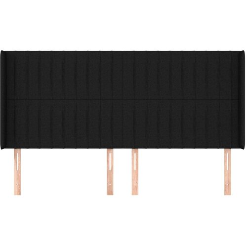  Uzglavlje s u&amp;scaron;ima crno 203x16x118/128 cm od tkanine Slike
