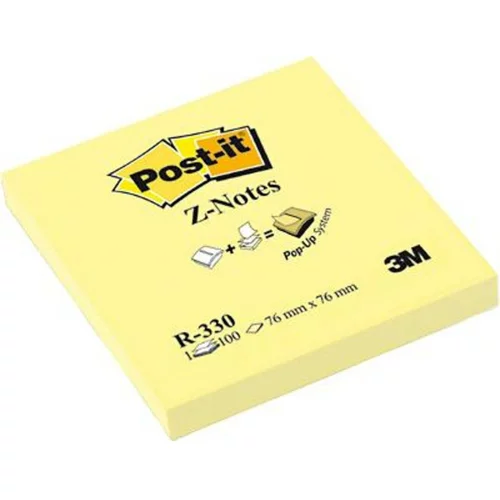 3m Blok samolepilnih lističev R-330 Z, 76 x 76 mm, rumen