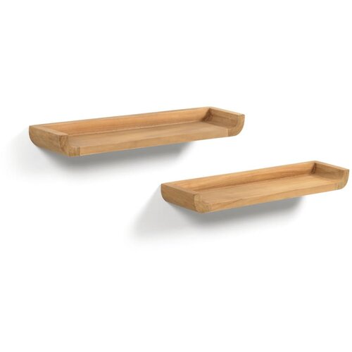 Kave Home Komplet 2 stenskih polic iz tikovine Kave Home Shamel Cene