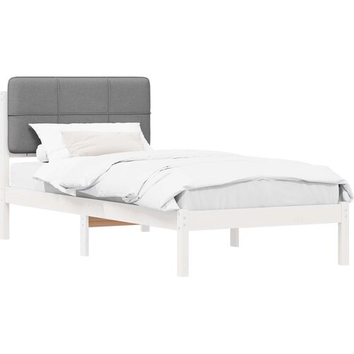  Krevetni okvir s tapiciranim uzglavljem Svijetlo siva Svjetlosiva 205.5 x 85.5 x 84.5 cm Slike
