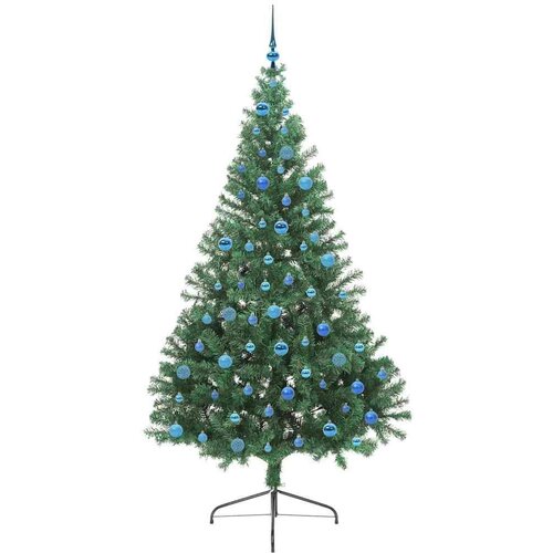 VidaXL Umjetno predsvijetljeno božićno drvce Zelena 240 cm PVC Slike