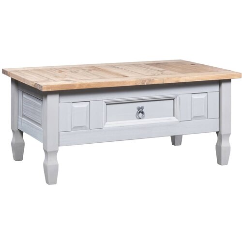 vidaXL Klubska mizica mehiška borovina Corona Range siva 100x60x45 cm Cene