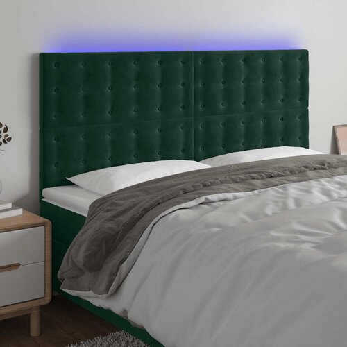  LED uzglavlje tamnozeleno 160x5x118/128 cm bar&scaron;unasto Cijene