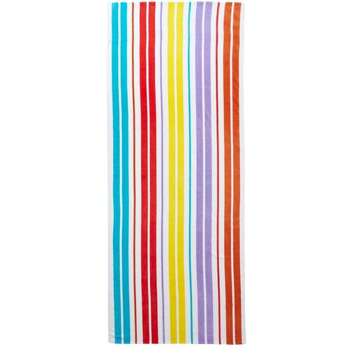 Catherine Lansfield Bombažna brisača za na plažo 78x200 cm Rainbow Stripe – Cene