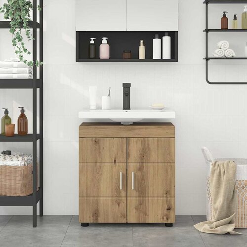 vidaXL Kabinet za umivalnik v kopalnici z vrati TULUM artisan hrast Cene