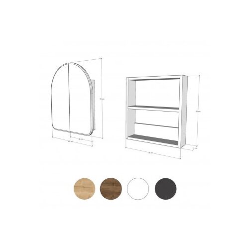 Hanah home Hope Cabinet Kupaonski ormarić, hrast Slike