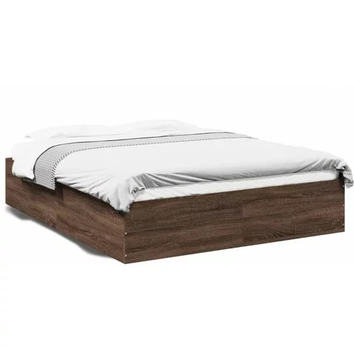  Okvir kreveta smeđa boja hrasta 160 x 200 cm konstruirano drvo
