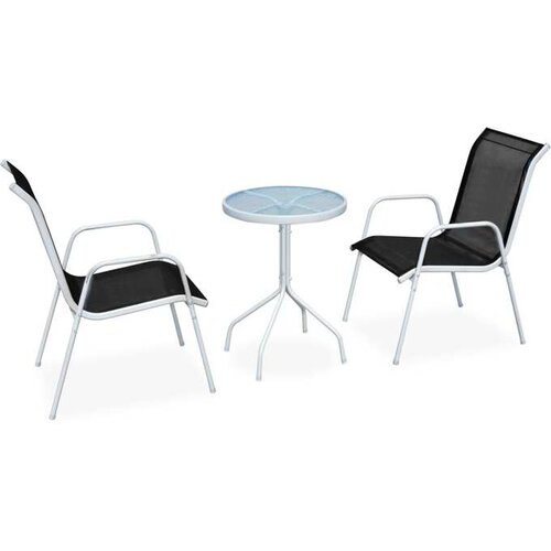  3-dijelni bistro set čelični crni Cijene