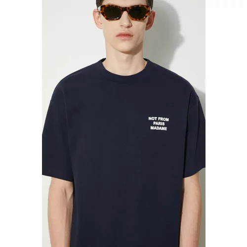 Drôle de Monsieur Pamučna majica Le T-Shirt Slogan za muškarce, boja: tamno plava, s tiskom, PERM-TS203-CO002-NY