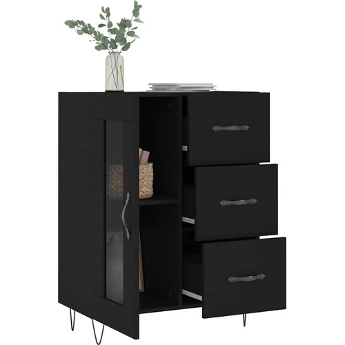  Komoda crna 69,5 x 34 x 90 cm od konstruiranog drva Slike