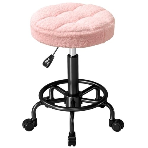 Nesta Vrtljivi stolček z nastavljivo vi&scaron;ino, delovni stolček 50&ndash;66 cm, 360&deg; vrtljiv, pisarni&scaron;ki stolček za salon, masažo in spa, roza, (5000493992) Cene