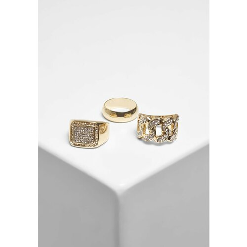Urban Classics Diamond Ring 3-Pack Gold Slike