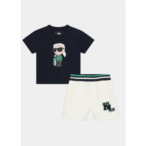 Karl Lagerfeld Kids Komplet majica in kratke hlače Z30130 M Pisana Regular Fit