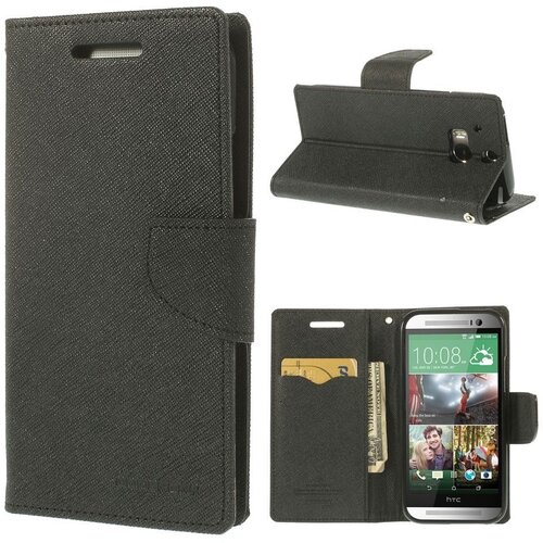  Preklopni ovitek / etui / zaščita Mercury Fancy Diary Case za HTC One M8 - črni Cene