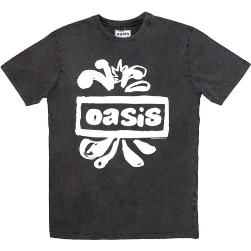 Oasis Košulja Logo Splat Stone Wash Unisex Charcoal Grey 2XL