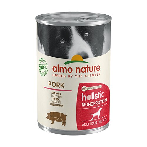 Almo Nature dog holistic monoprotein svinjetina konzerva 400g Cene