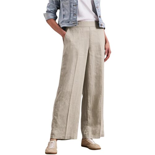 Street One Hlače SOL_Wide Leg Buttons HW 379811 Bež Slike