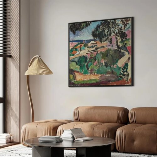 Slika - Henri Matisse &amp;ndash; Landscape at Collioure 40x40 U crnom drvenom okviru Slike