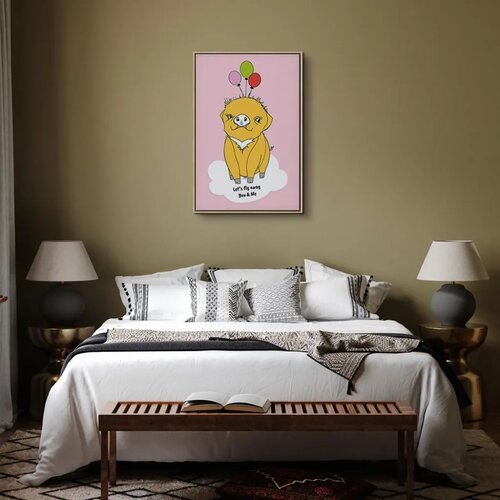  Slika - Soaring Pig (1 Part) Vertical 40x60 U prirodnom drvenom okviru Slike