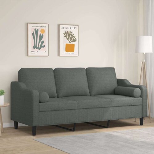  Kavč trosed z blazinami temno siv 180 cm blago Cene
