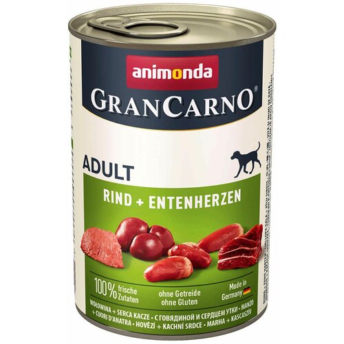 animonda GranCarno Adult govedina i pačja srca, mokra hrana za odrasle pse 400g Slike