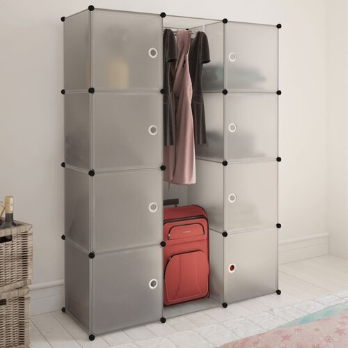 VidaXL Modularna omarica z 9 predelki 37 x 115 x 150 cm bela Slike
