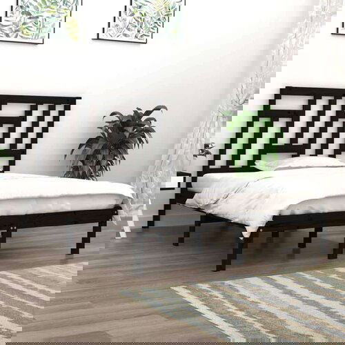 Posteljni okvir črn iz trdne borovine 200x200 cm, (20685021) Slike
