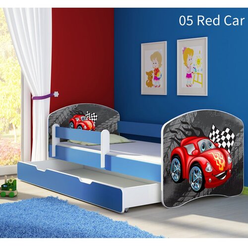 ACMA Dječji krevet s motivom, bočna plava + ladica 180x80 cm - 05 Red Car Cijene