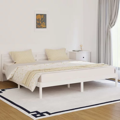 vidaXL Okvir za krevet od masivne borovine 200 x 200 cm bijeli