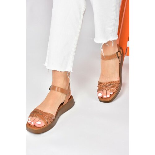 Fox Shoes Camel Genuine Leather Women's Daily Sandals Cene