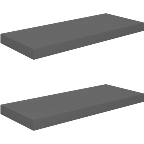 vidaXL Stenske police 2 kosa visok sijaj sive 60x23,5x3,8 cm MDF, (20623061) Cene