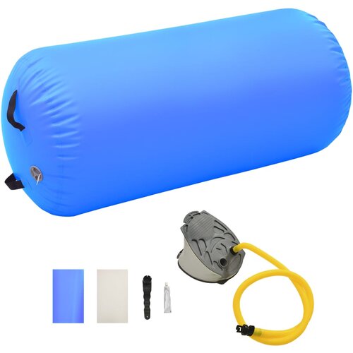 vidaXL Gimnastički valjak na napuhavanje s crpkom 120x90 cm PVC plavi Cijene