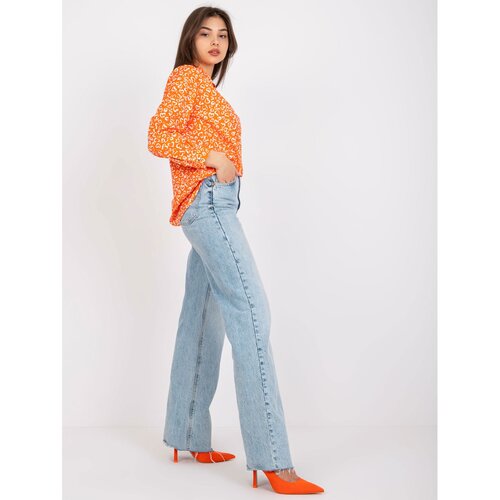 Fashion Hunters Orange blouse with Inesa print Slike