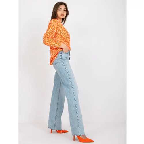 Fashion Hunters Orange blouse with Inesa print