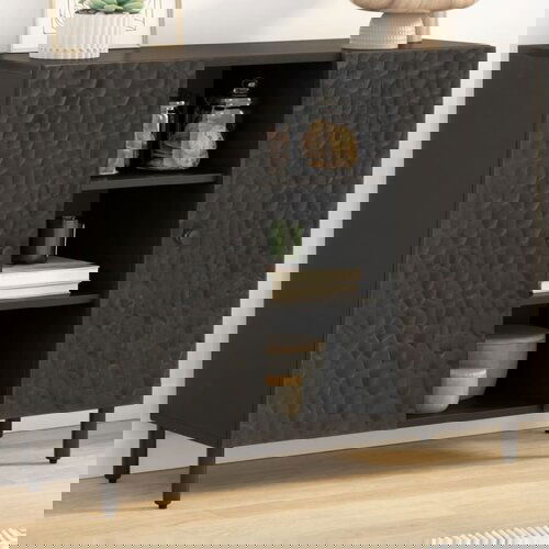 vidaXL Bočni ormarić crni 90 x 33 x 75 cm od masivnog drva manga Cene