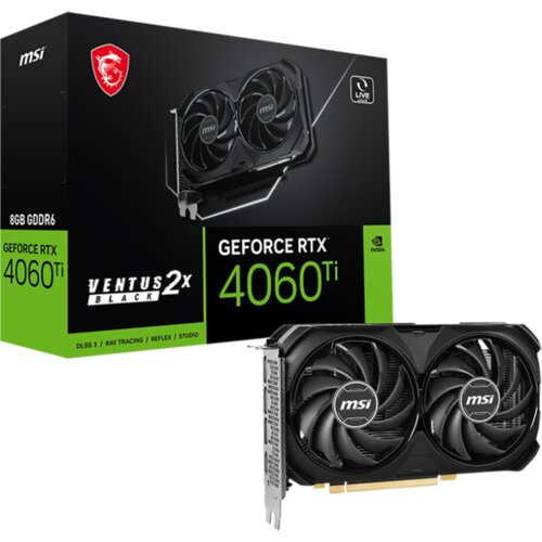 MSI Video Card NVidia RTX 4060 Ti VENTUS 2X BLACK 8G OC (8GB GDDR6/128bit, PCI-E 4.0 x8, 1×8 pin,... Cijene