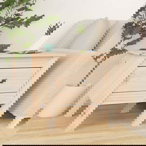 VidaXL Stranska mizica 40x40x39 cm trdna borovina Slike