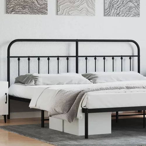vidaXL Kovinsko posteljno vzglavje črno 200 cm