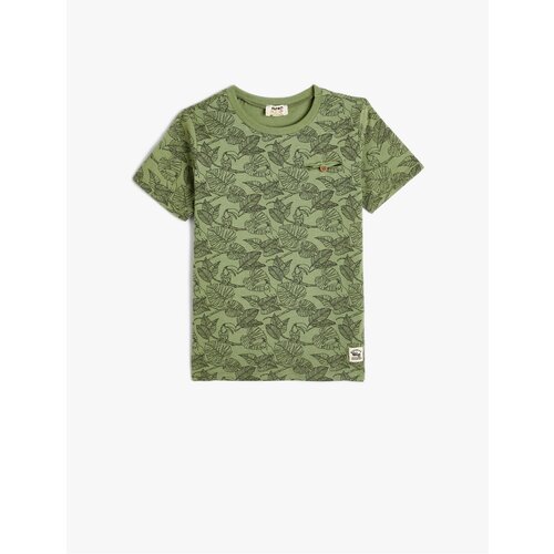 Koton T-Shirt Short Sleeve Crew Neck Leaf Printed Cotton Slike