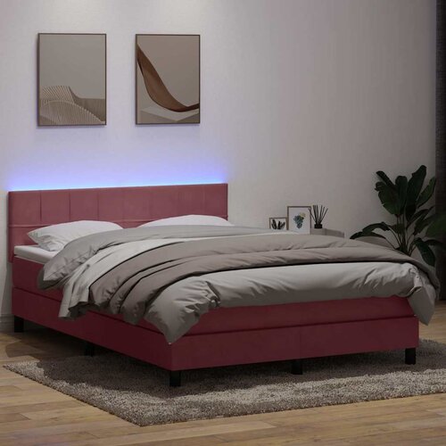 Box Spring krevet s madracem i LED ružičasti 160x220 cm bar&scaron;un Cijene