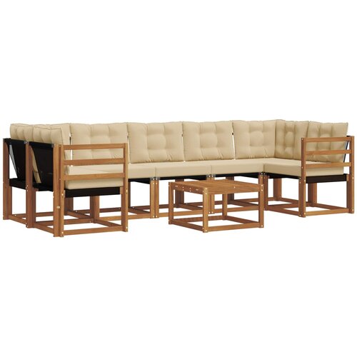  Set vanjskih sofa 8 kom. Prirodna i bež Slike