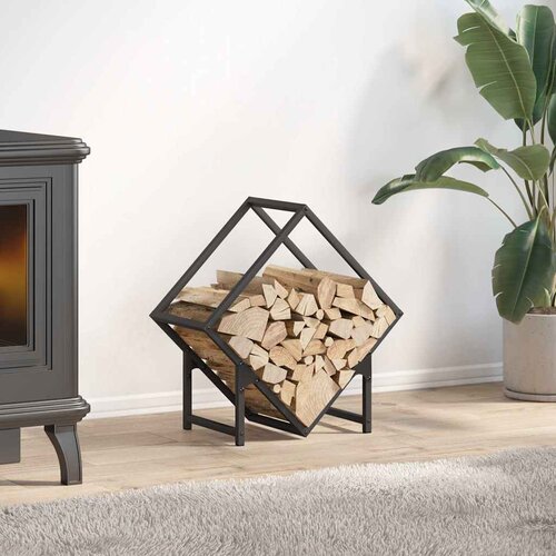  Stalak za drva crni 50x25x50 cm hladno valjani čelik Slike